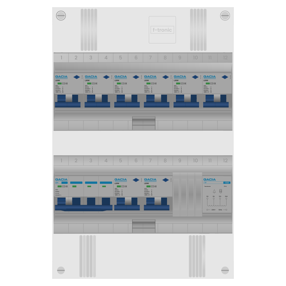 Groepenkast PV-ready 63A 3 fase 8 alamat + beltrafo