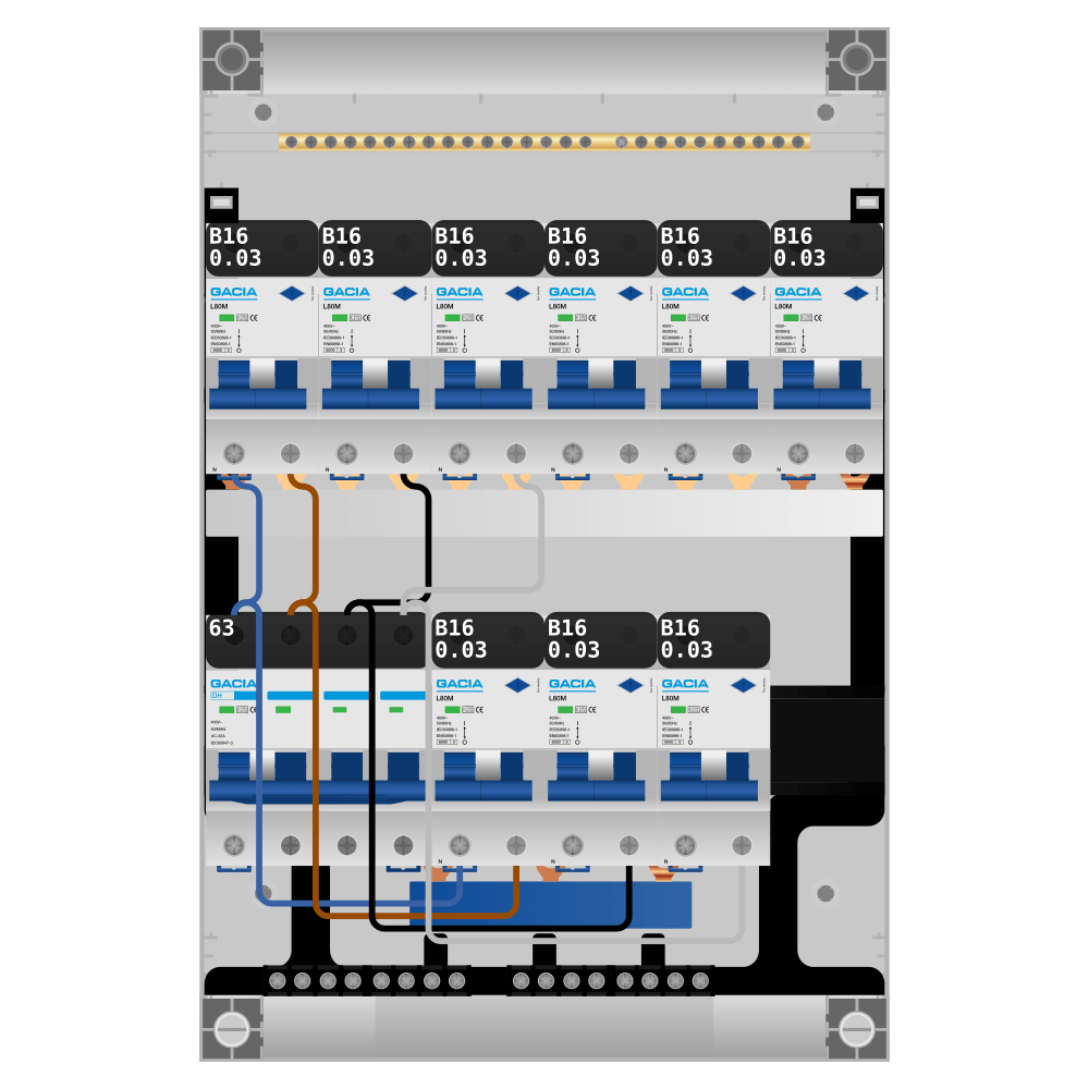 Groepenkast PV-ready 63A 3 fase 9 alamat