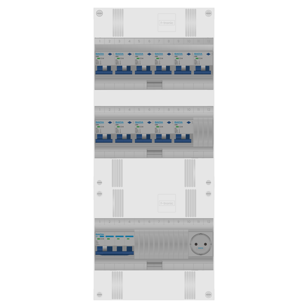 Groepenkast PV-ready 63A 3 fase 11 alamat + wcd