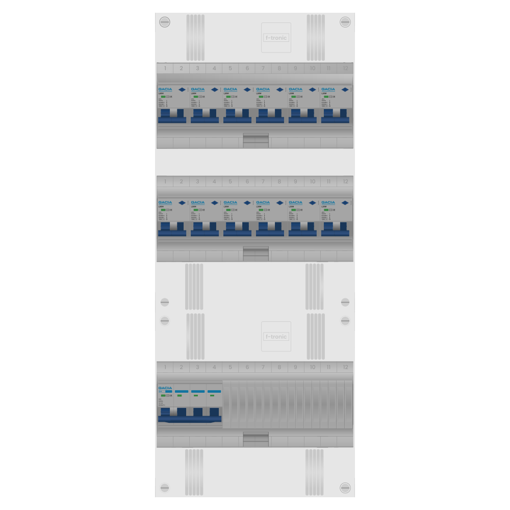 Groepenkast PV-ready 63A 3 fase 12 alamat