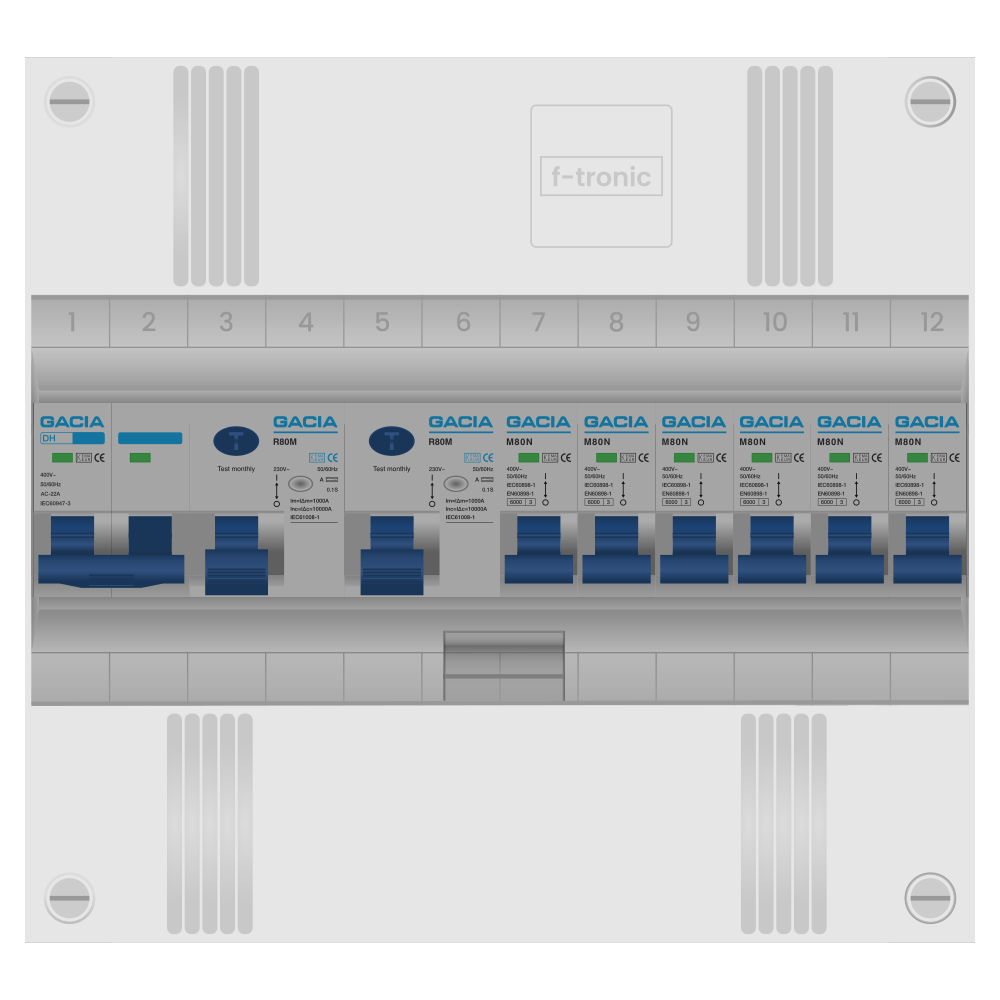 Groepenkast PV-ready 63A 1 fase 6 groepen 1 rij