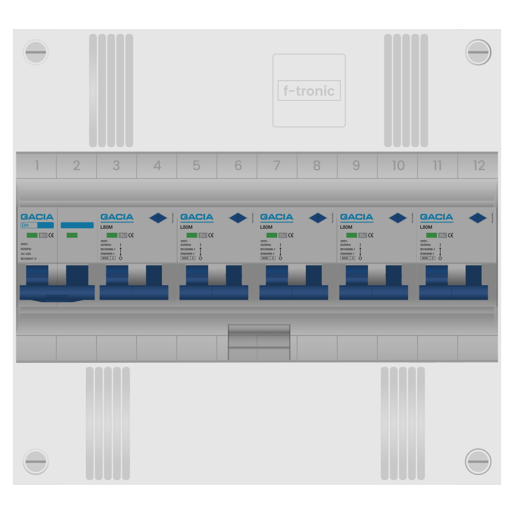 Groepenkast PV-ready 63A 1 fase 5 alamat 1 rij