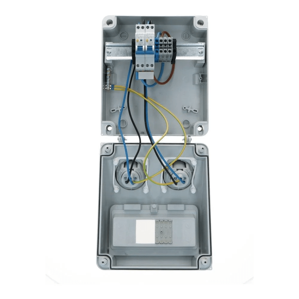 Wandverdeelkast IP65 B16 beveiligd: 2x CEE 16A 3p