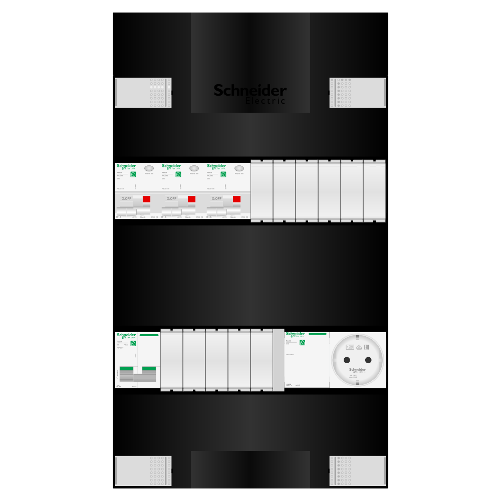 Groepenkast 1 fase 3 alamat + beltrafo + wcd Resi9