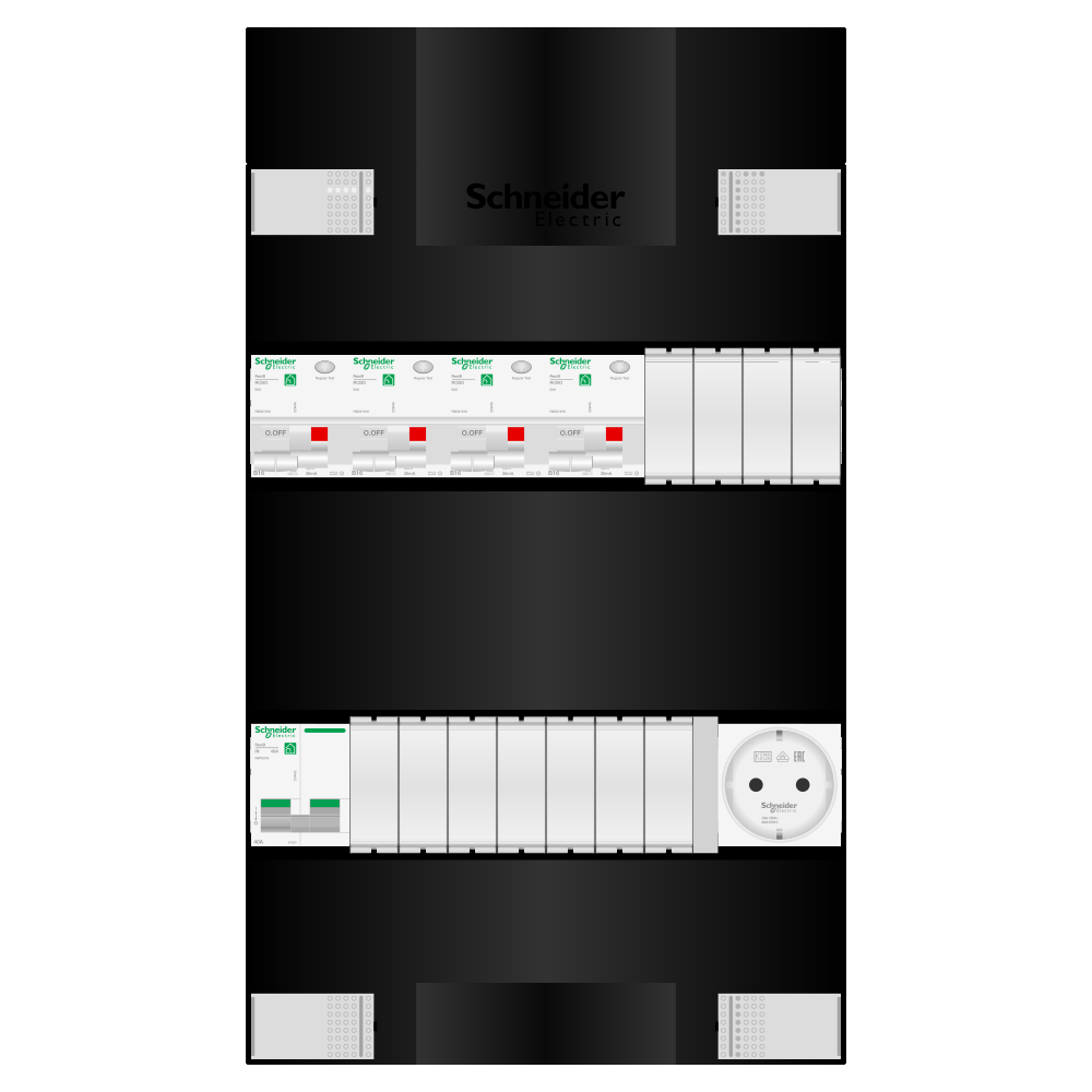 Groepenkast 1 fase 4 alamat + wcd Resi9