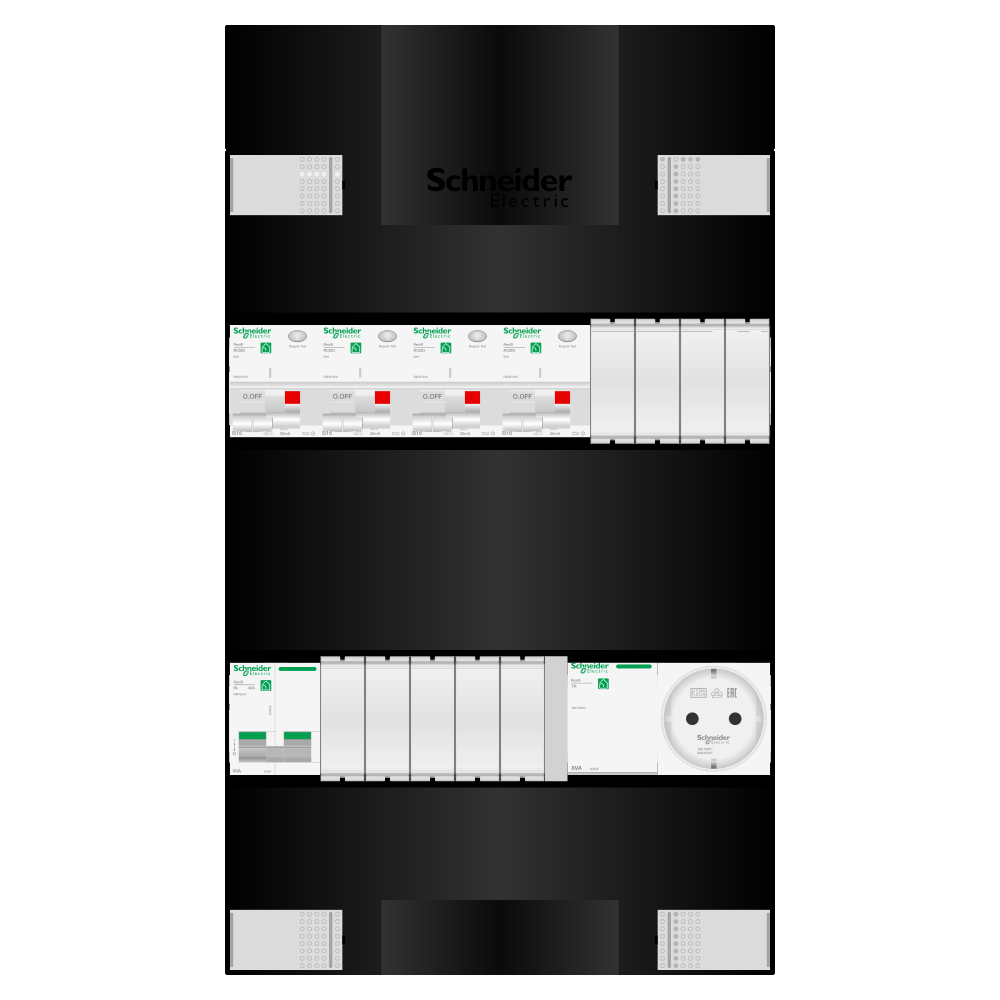 Groepenkast 1 fase 4 alamat + beltrafo + wcd Resi9
