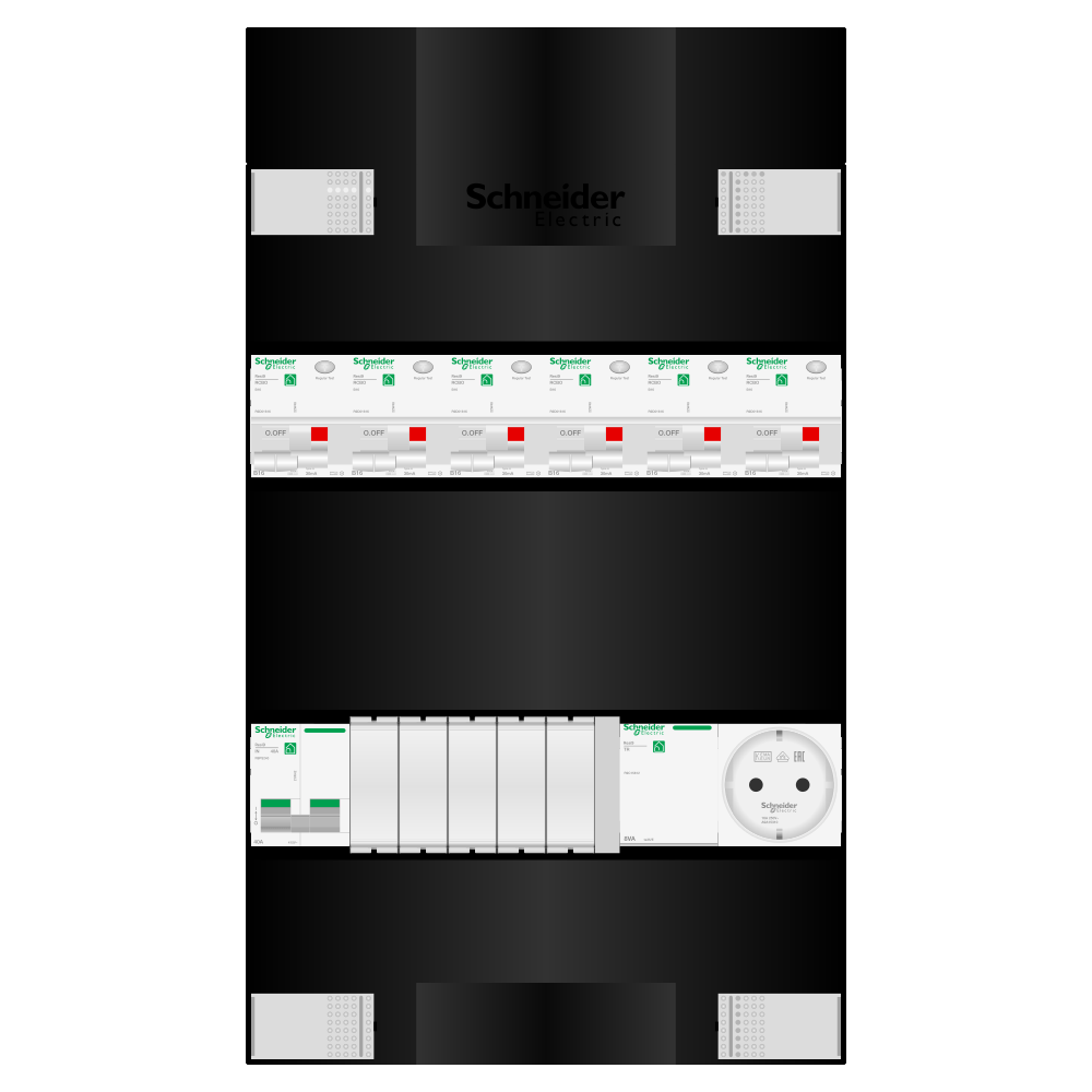 Groepenkast 1 fase 6 alamat + beltrafo + wcd Resi9