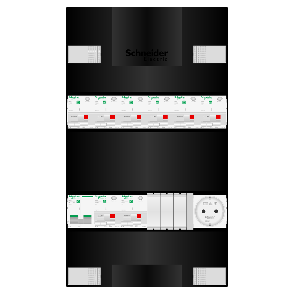 Groepenkast 1 fase 8 alamat + wcd Resi9