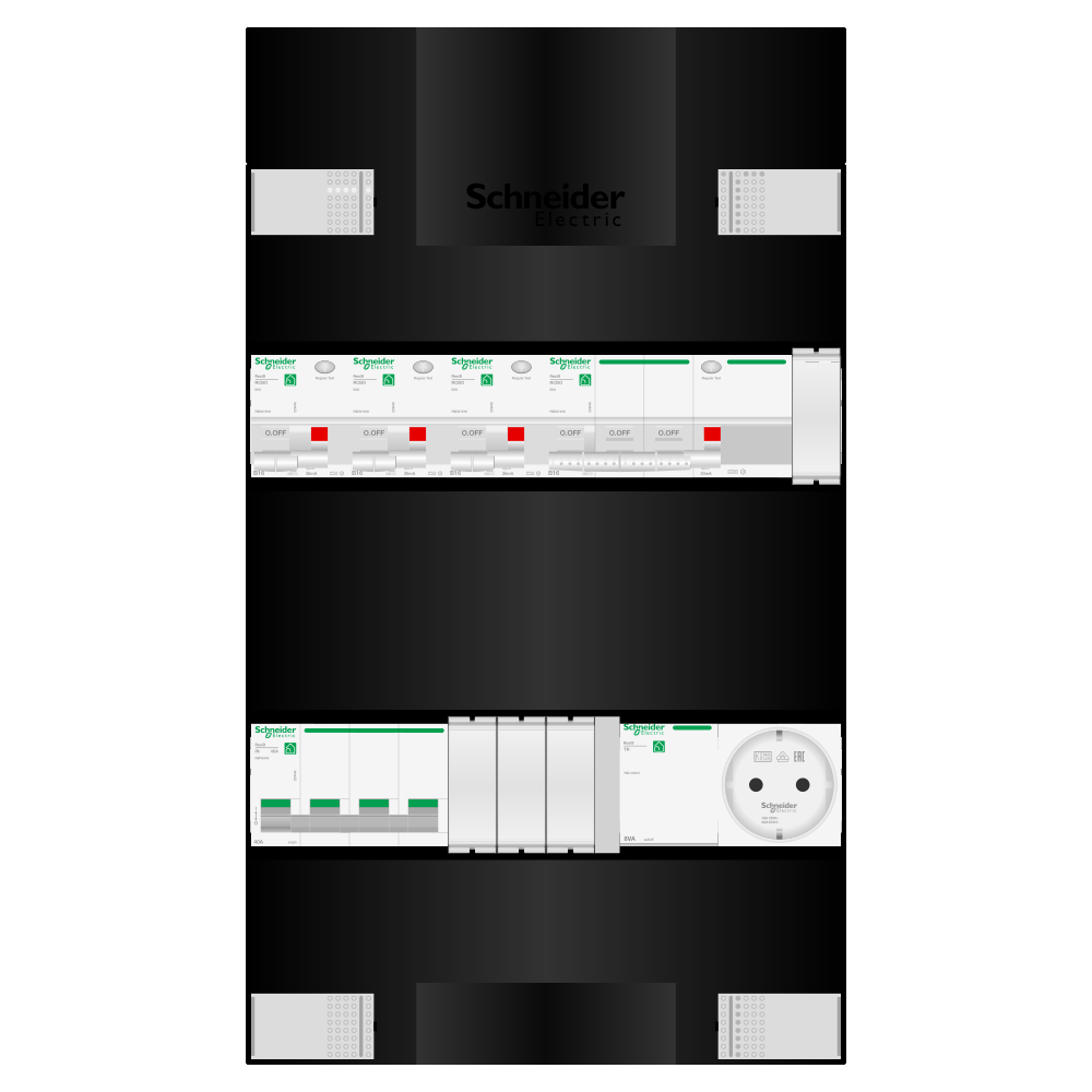 Groepenkast 3 fase 3 alamat + beltrafo + wcd + kracht Resi9