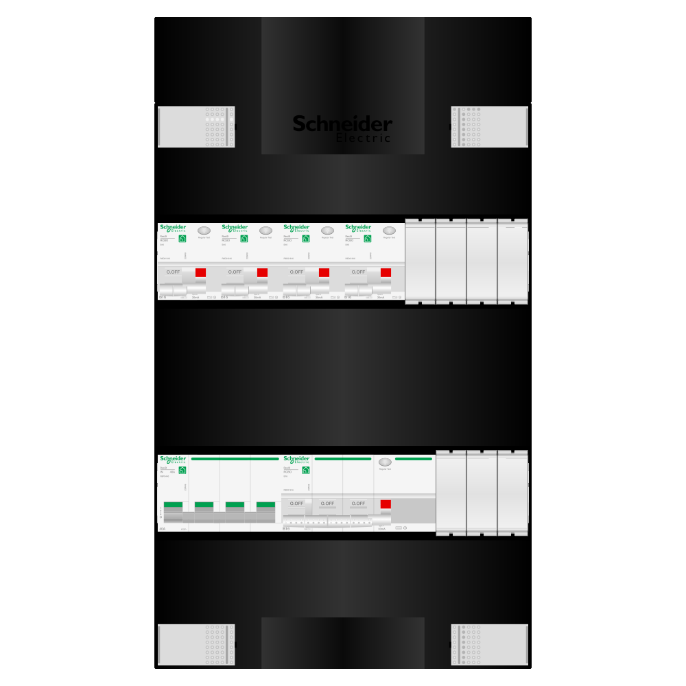 Groepenkast 3 fase 4 alamat + kracht Resi9