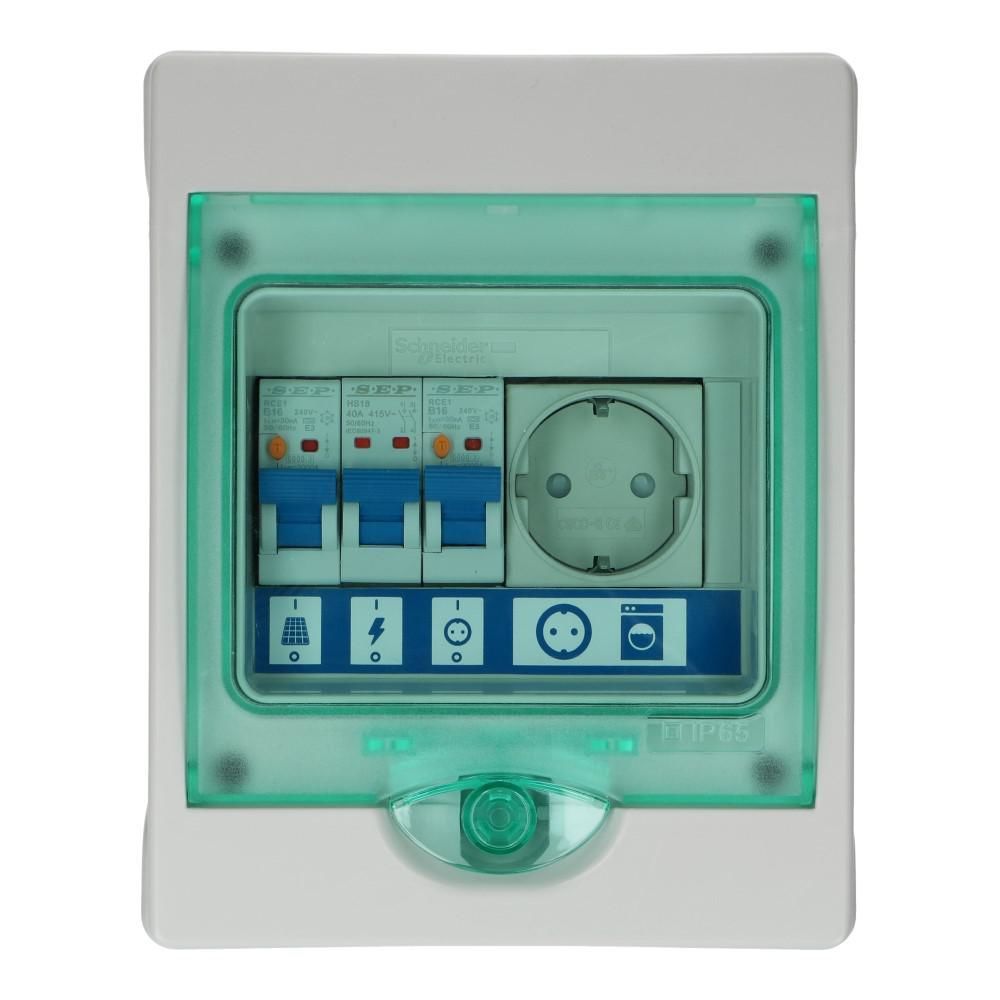 PV verdeler Green-line 1xwcd Aardlekautomaat 16A B 30mA