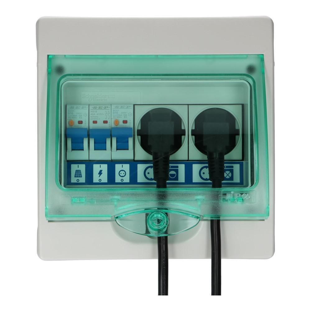 PV verdeler Green-line 2xwcd Aardlekautomaat 16A B 30mA