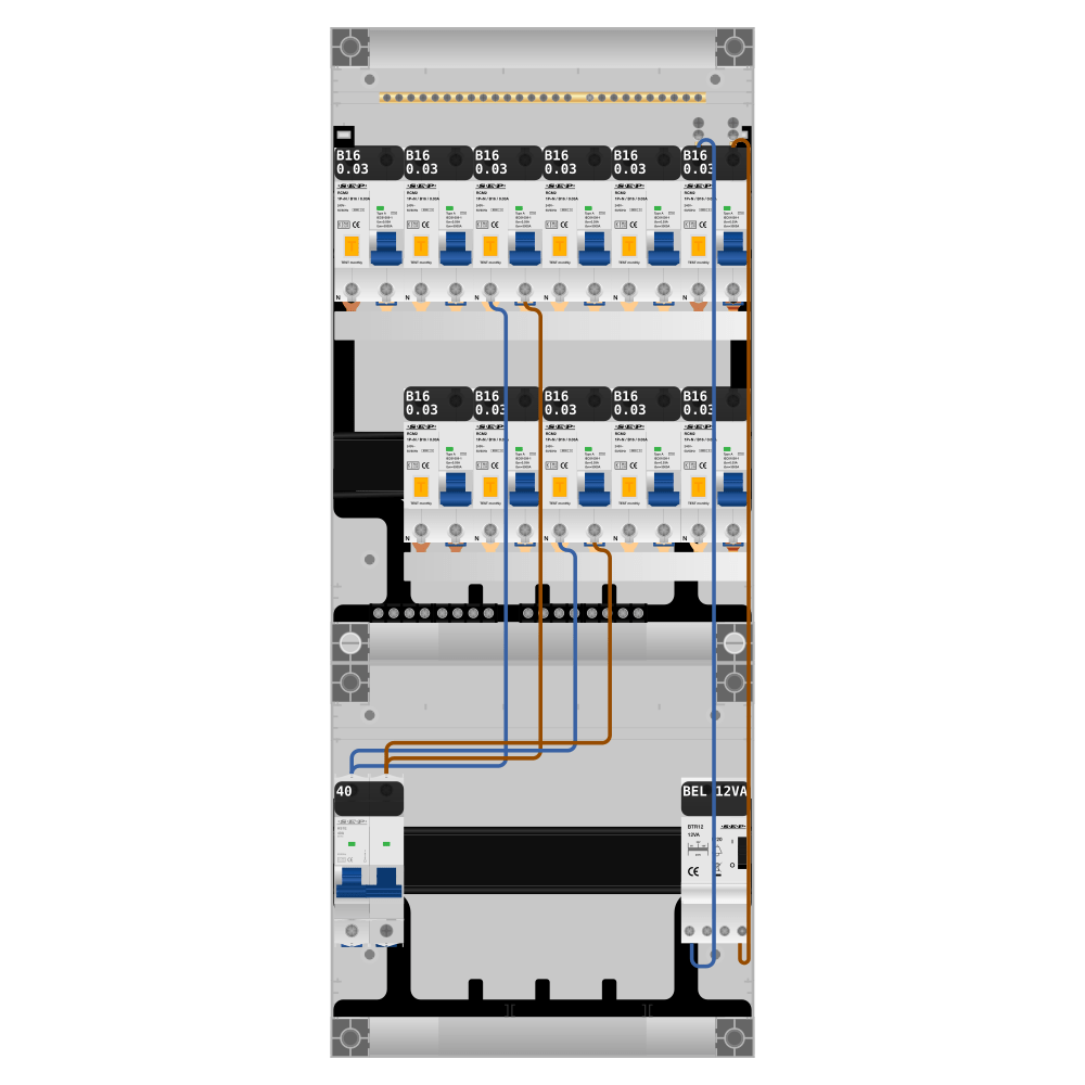 SEP Pro Groepenkast 1 fase 11 alamat + beltrafo