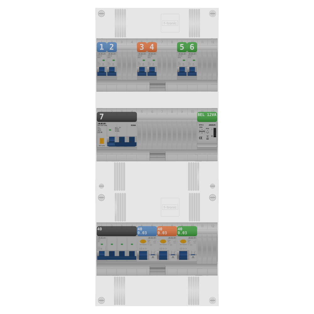SEP Pro Groepenkast 3 fase 6 groepen + beltrafo + kracht