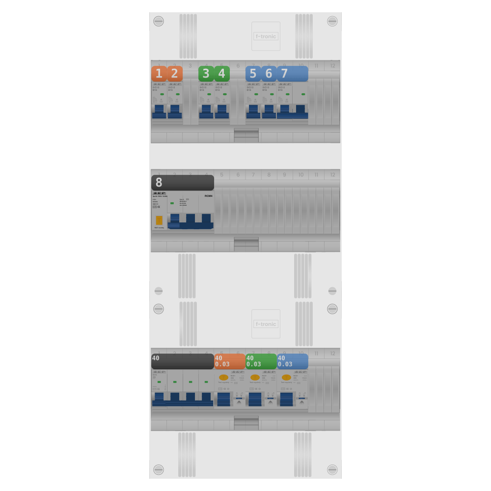 SEP Pro Groepenkast 3 fase 6 groepen + kookgroep + kracht