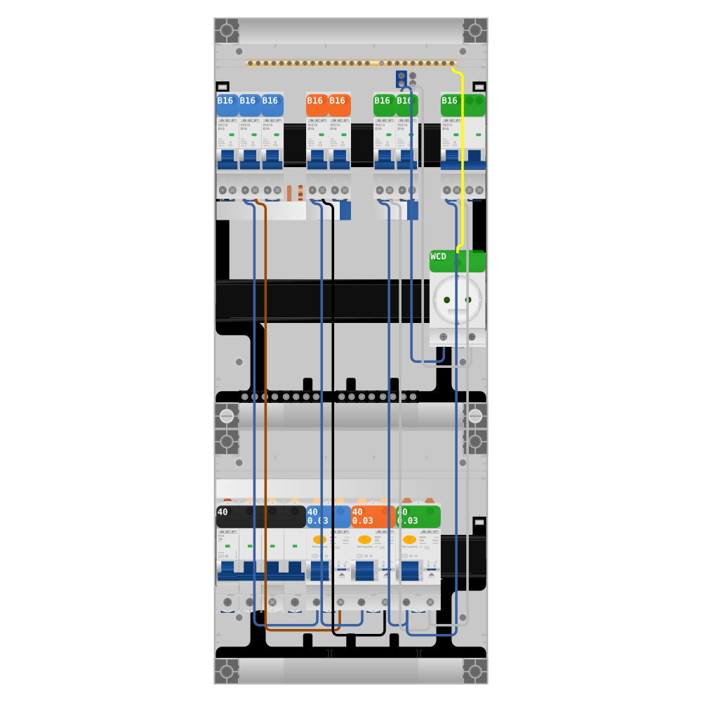SEP Pro Groepenkast 3 fase 7 groepen + wcd + kookgroep