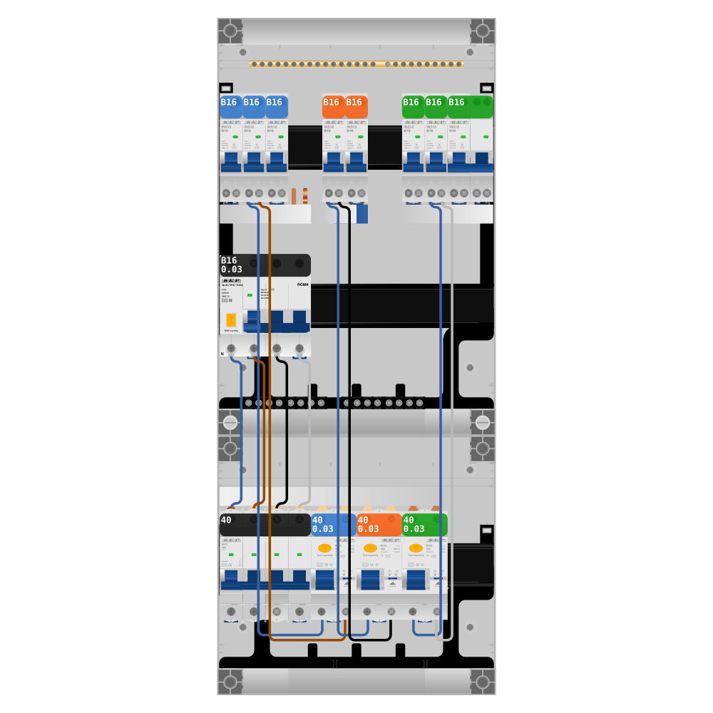 SEP Pro Groepenkast 3 fase 7 groepen + kookgroep + kracht