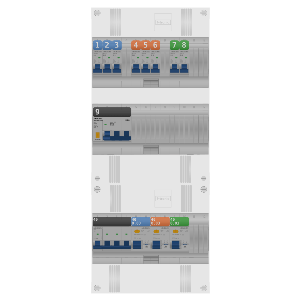 SEP Pro Groepenkast 3 fase 8 groepen + kracht