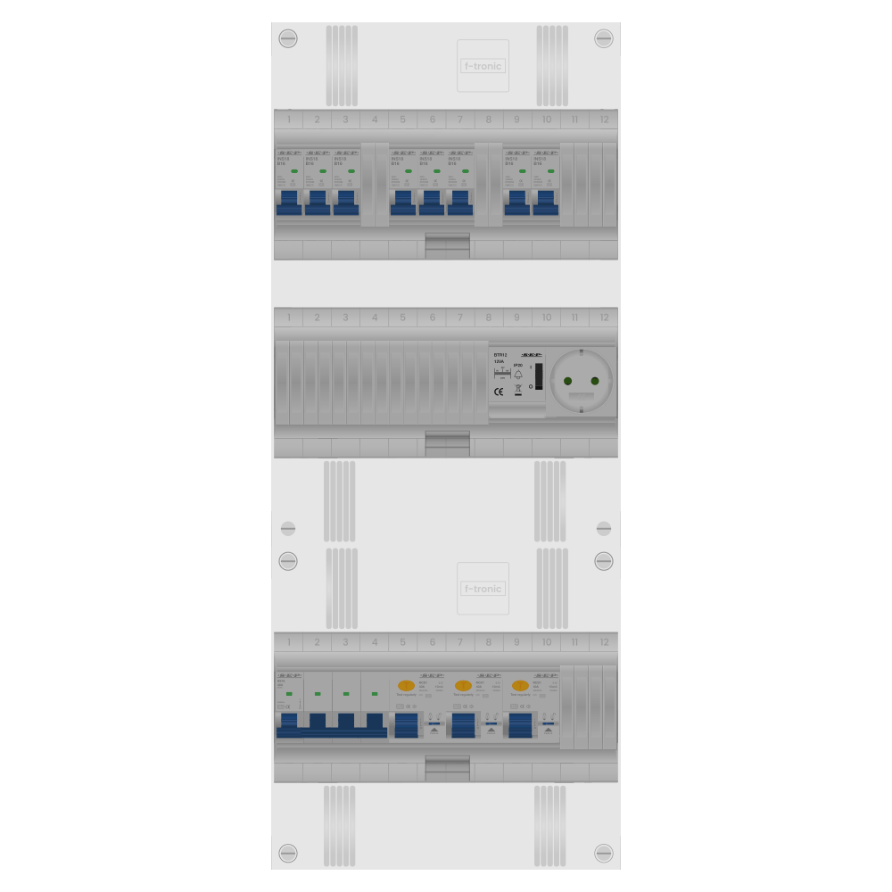 SEP Pro Groepenkast 3 fase 8 groepen + beltrafo + wcd