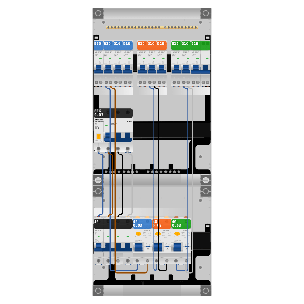 SEP Pro Groepenkast 3 fase 9 groepen + kookgroep + kracht