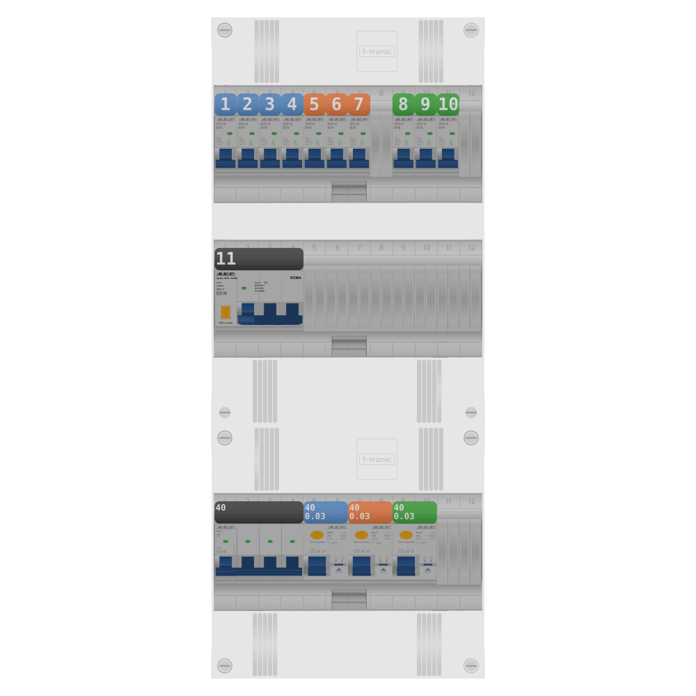 SEP Pro Groepenkast 3 fase 10 groepen + kracht