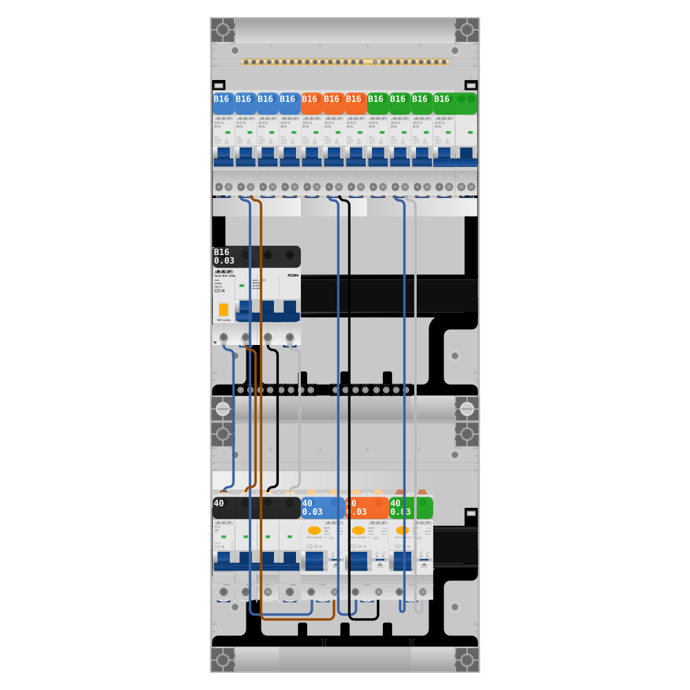 SEP Pro Groepenkast 3 fase 10 groepen + kookgroep + kracht
