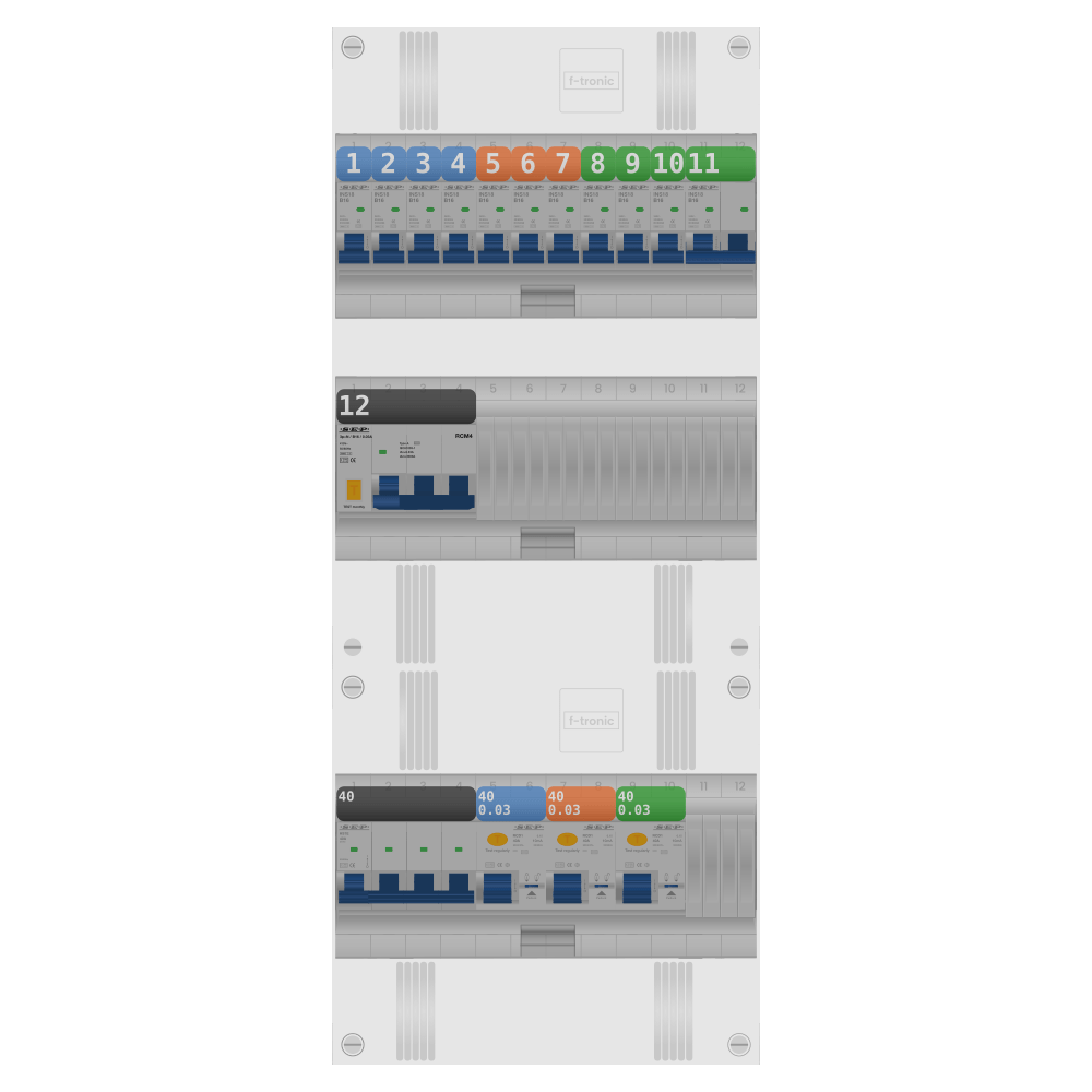 SEP Pro Groepenkast 3 fase 10 groepen + kookgroep + kracht