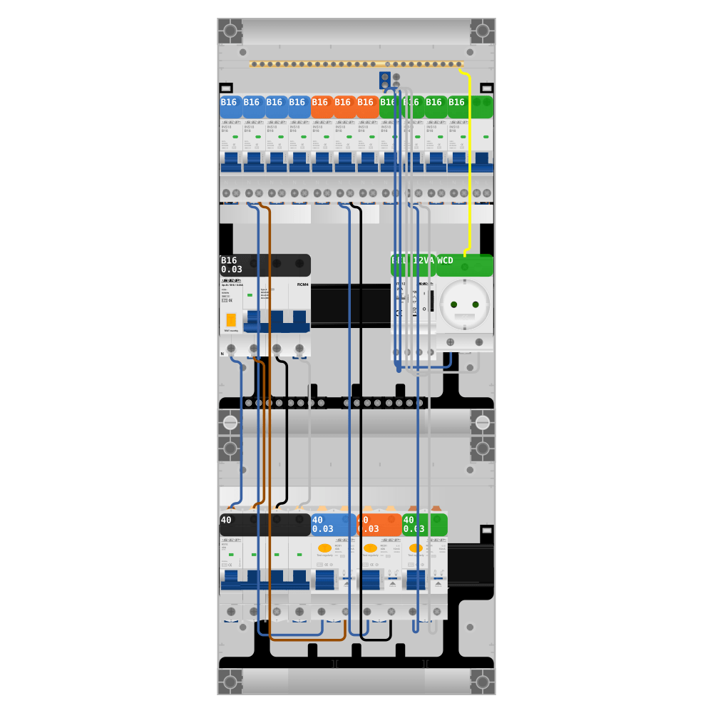 SEP Pro Groepenkast 3 fase 10 groepen + beltrafo + wcd + kookgroep + kracht