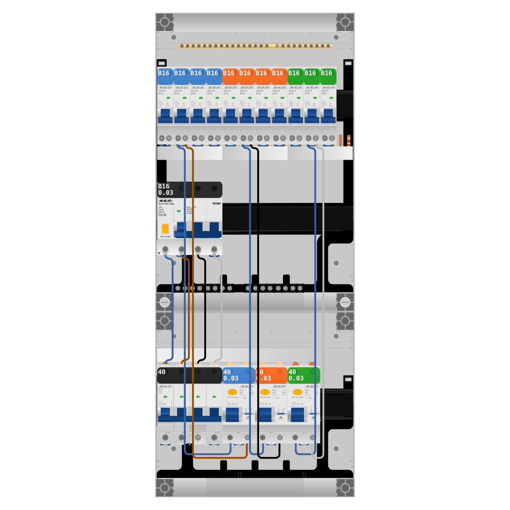 SEP Pro Groepenkast 3 fase 11 groepen + kracht
