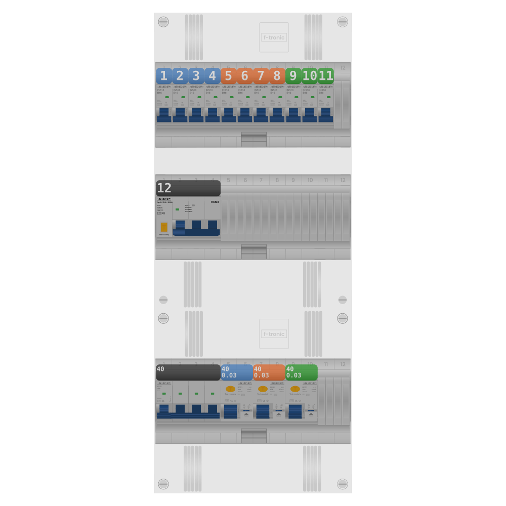 SEP Pro Groepenkast 3 fase 11 groepen + kracht