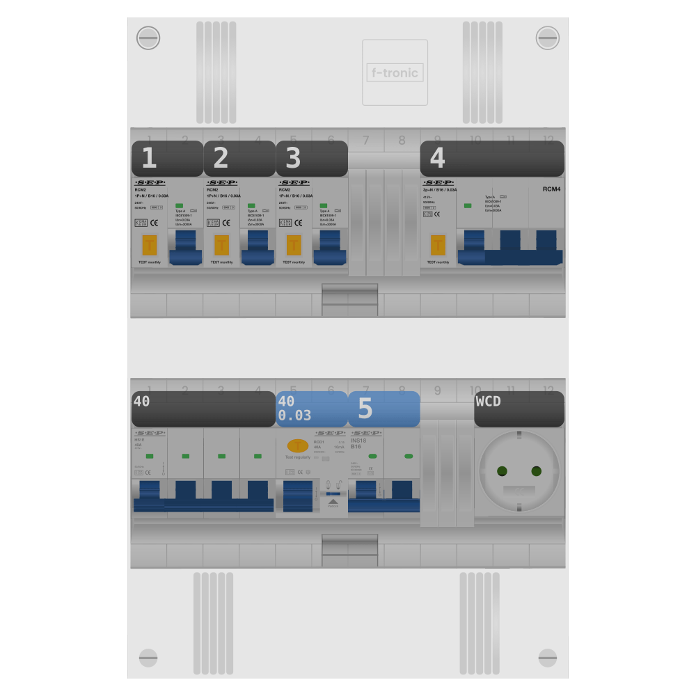 SEP Pro Groepenkast 3 fase 3 alamat + wcd + kookgroep + kracht