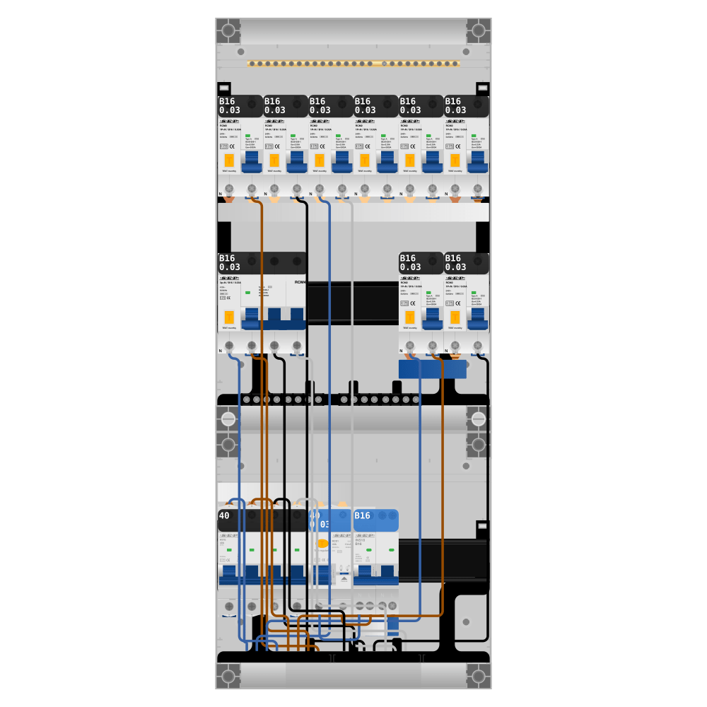 SEP Pro Groepenkast 3 fase 8 alamat + kookgroep + kracht