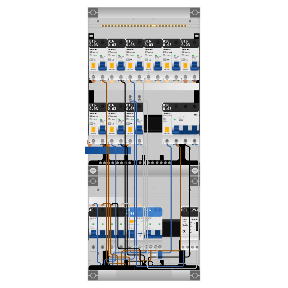 SEP Pro Groepenkast 3 fase 9 alamat + beltrafo + kookgroep + kracht