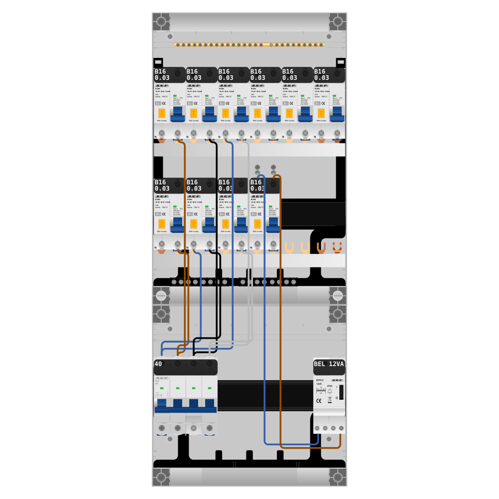 SEP Pro Groepenkast 3 fase 10 alamat + beltrafo