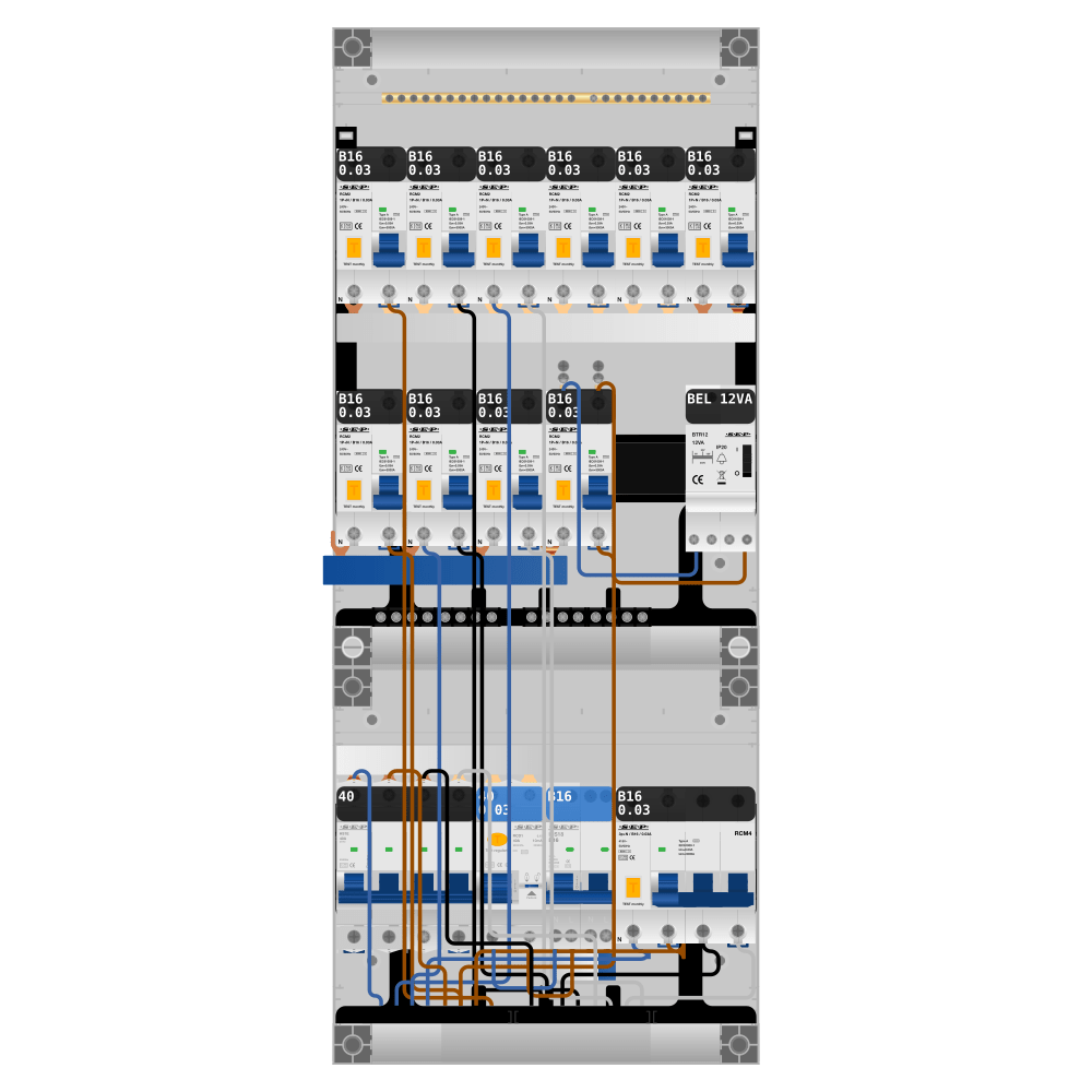 SEP Pro Groepenkast 3 fase 10 alamat + beltrafo + kookgroep + kracht