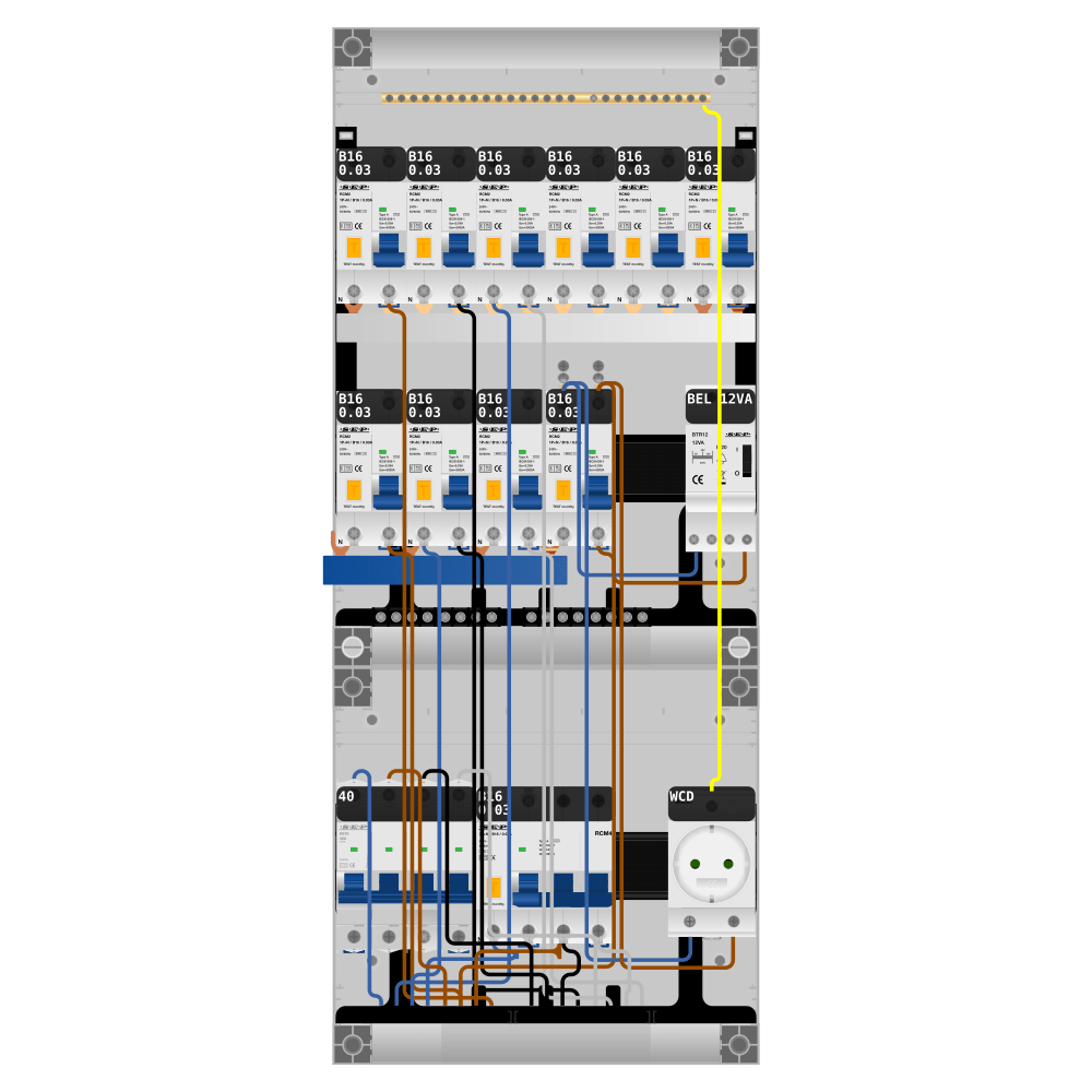 SEP Pro Groepenkast 3 fase 10 alamat + beltrafo + wcd + kracht