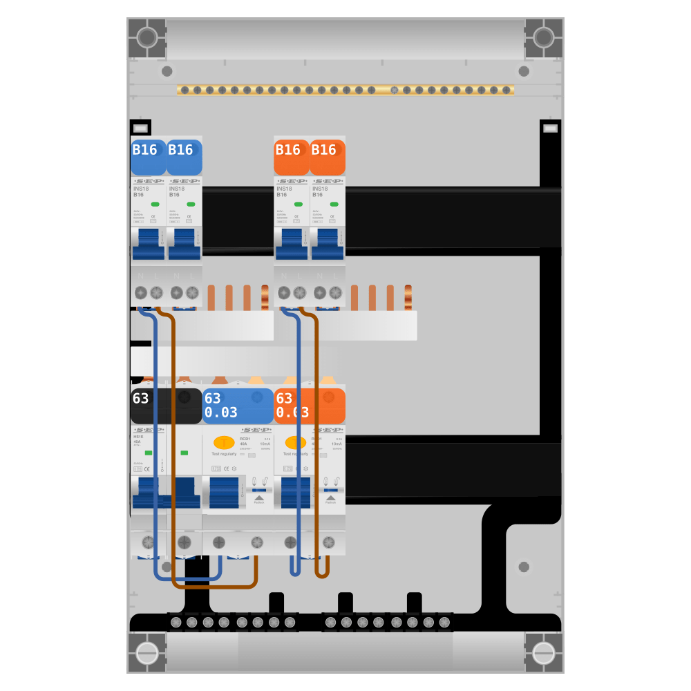 SEP Pro Groepenkast PV-ready 63A 1 fase 4 groepen