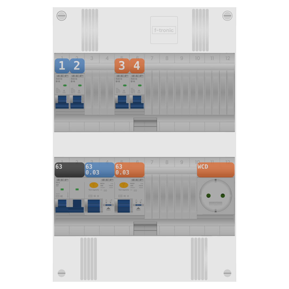 SEP Pro Groepenkast PV-ready 63A 1 fase 4 groepen + wcd