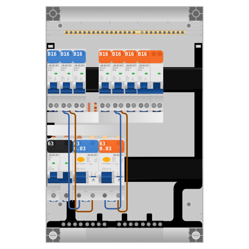 SEP Pro Groepenkast PV-ready 63A 1 fase 6 groepen + kookgroep