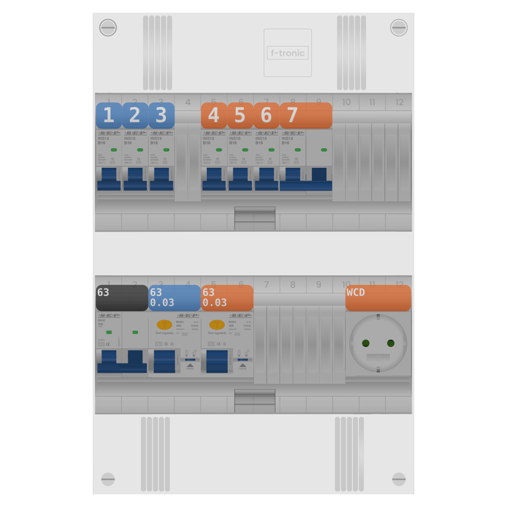 SEP Pro Groepenkast PV-ready 63A 1 fase 6 groepen + wcd + kookgroep