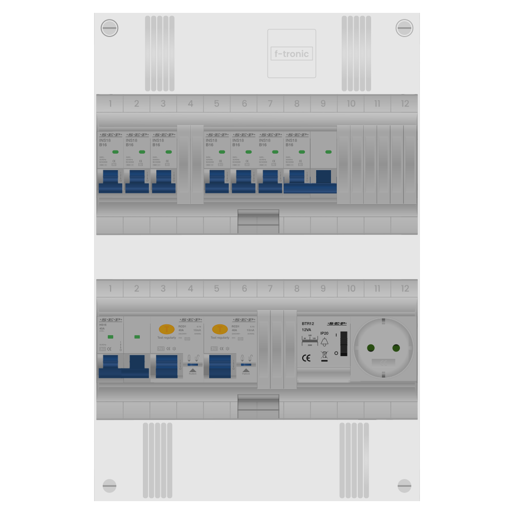 SEP Pro Groepenkast PV-ready 63A 1 fase 6 groepen + beltrafo + wcd + kookgroep