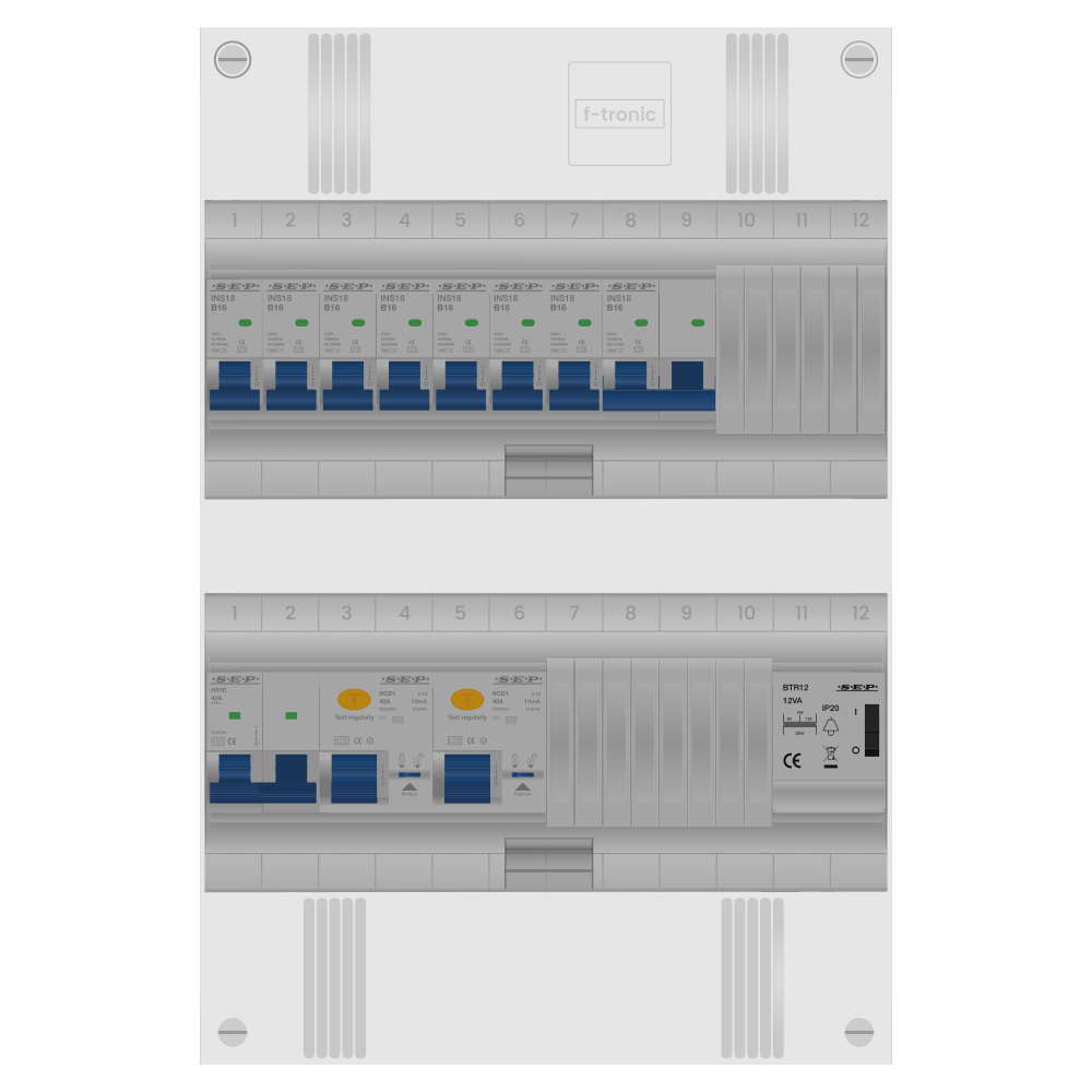 SEP Pro Groepenkast PV-ready 63A 1 fase 7 groepen + beltrafo + kookgroep