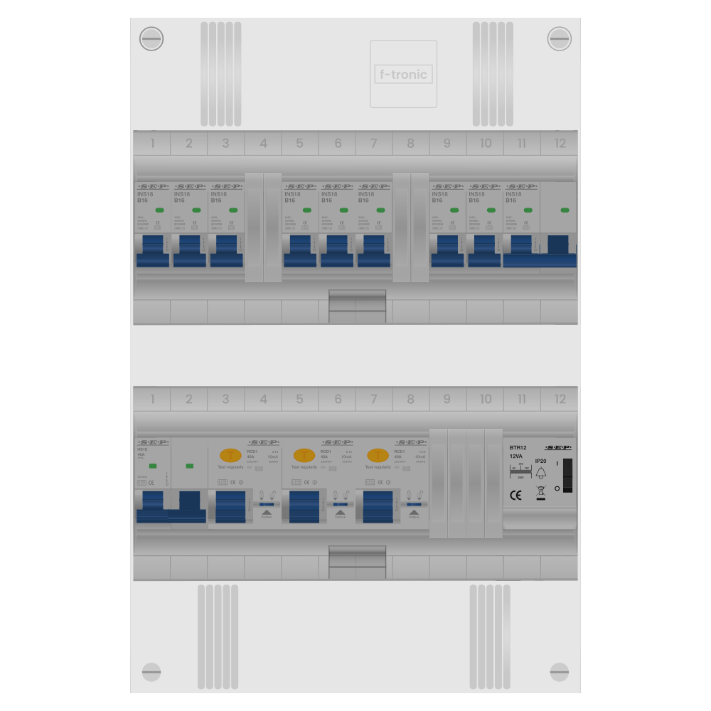 SEP Pro Groepenkast PV-ready 63A 1 fase 8 groepen + beltrafo + kookgroep