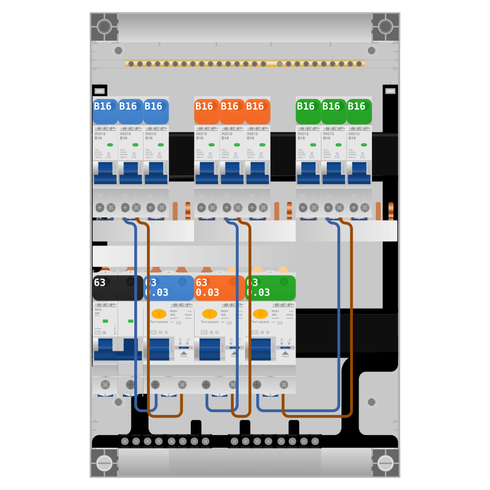 SEP Pro Groepenkast PV-ready 63A 1 fase 9 groepen
