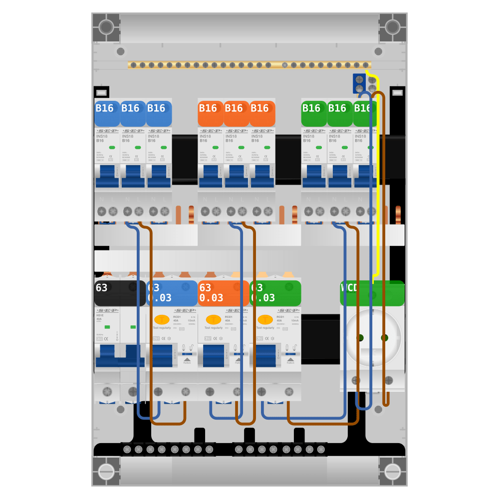 SEP Pro Groepenkast PV-ready 63A 1 fase 9 groepen + wcd