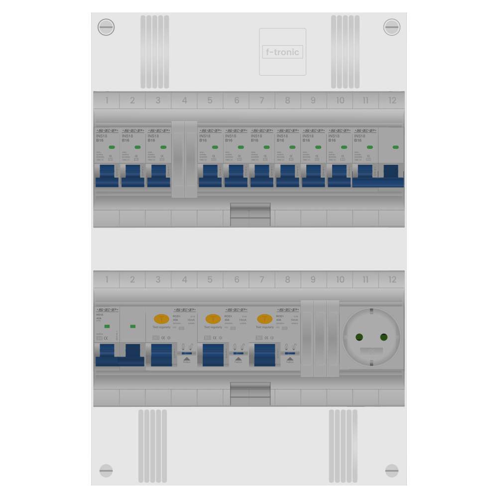 SEP Pro Groepenkast PV-ready 63A 1 fase 9 groepen + wcd + kookgroep