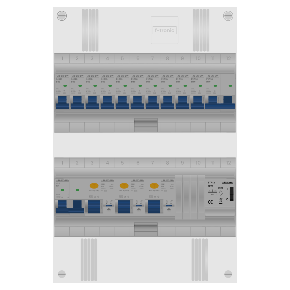 SEP Pro Groepenkast PV-ready 63A 1 fase 10 groepen + beltrafo + kookgroep