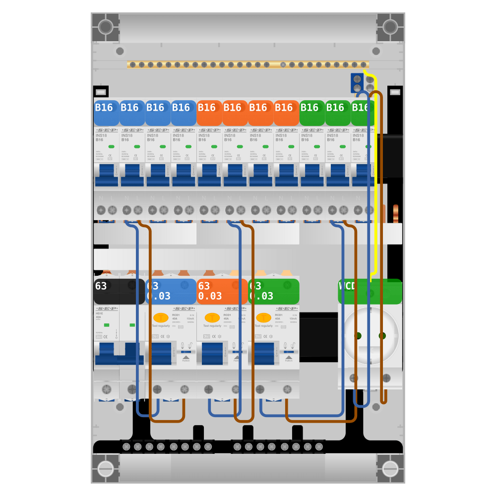 SEP Pro Groepenkast PV-ready 63A 1 fase 11 groepen + wcd