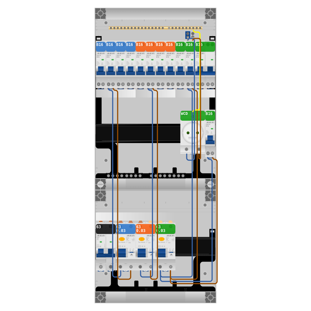 SEP Pro Groepenkast PV-ready 63A 1 fase 11 groepen + wcd + kookgroep