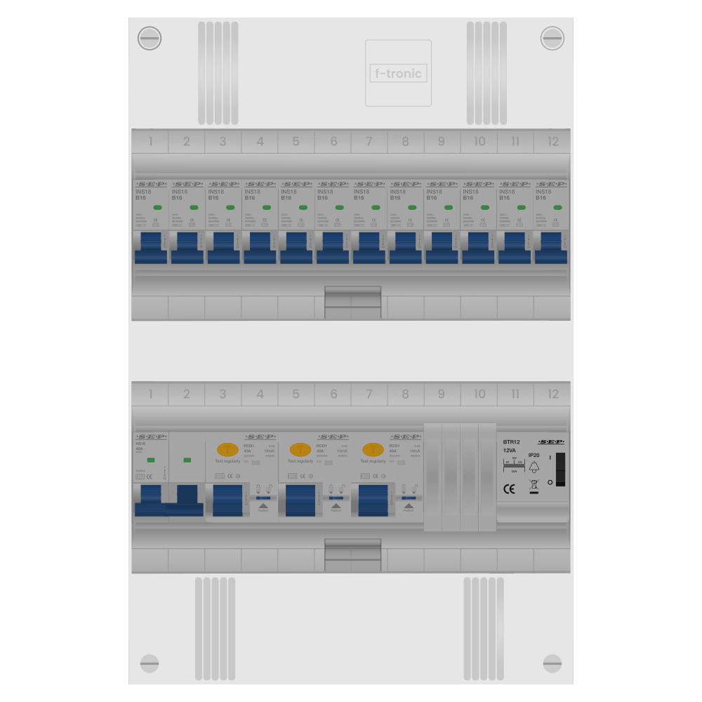 SEP Pro Groepenkast PV-ready 63A 1 fase 12 groepen + beltrafo